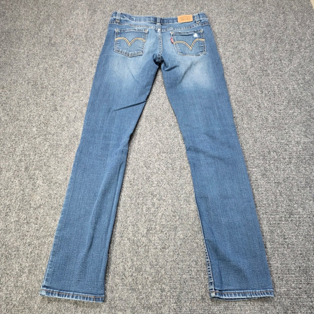 Levi's 711 Skinny‎ Jeans Girls Size 12 Reg Blue Distressed Floral Hummingbird - Picture 11 of 12